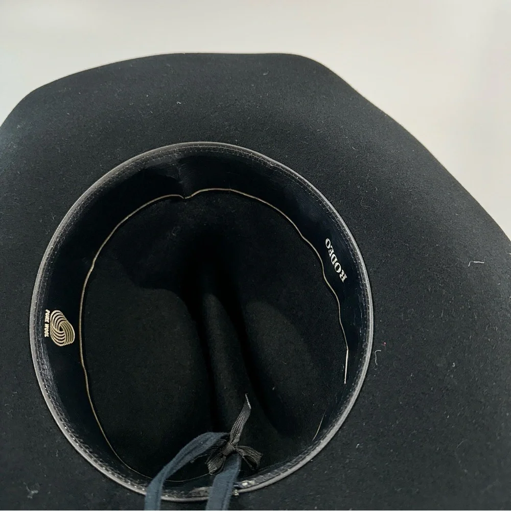 Rodeo Festival Western Black Wool Felt Hat With Concho Band